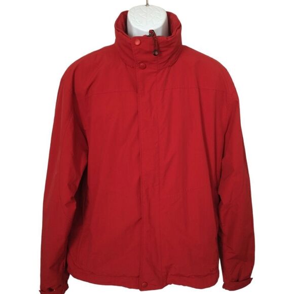 LL Bean Mens Jacket L Vintage 90s Parka Coat Red Outdoor All Conditions No Liner - Picture 4 of 16